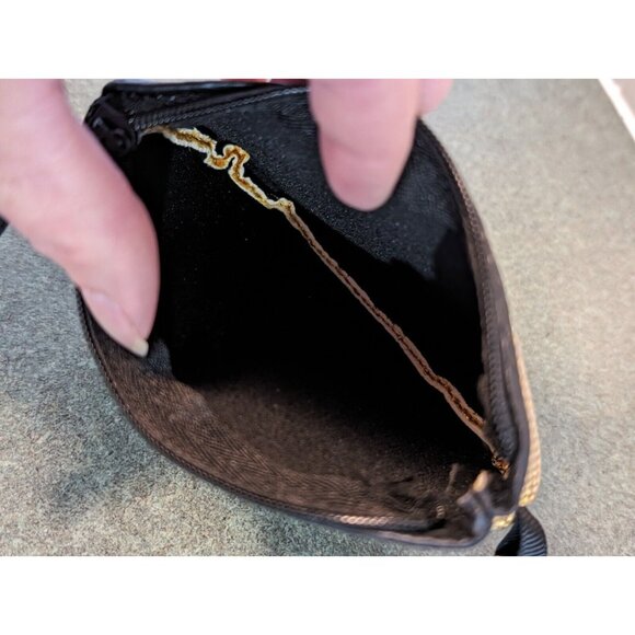 Iowa Hawkeye Coin Purse Yellow Sequins Zip up Key Chain 5"X4" - Picture 4 of 5